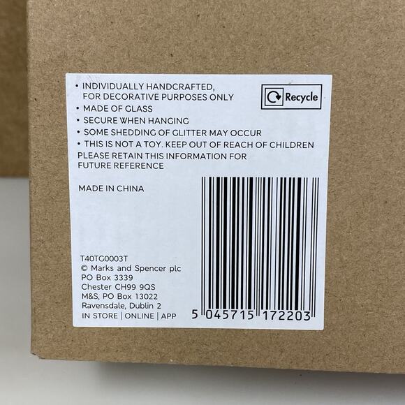 M&S London Christmas Glass Ornaments Set Of 3 The Shard Gherkin London Eye - New - Picture 7 of 7